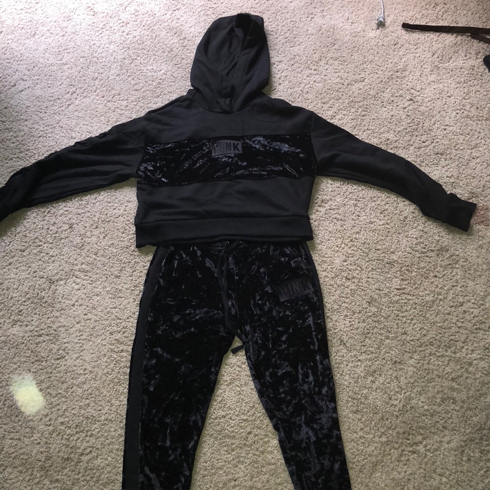 Pink velvet jump suit